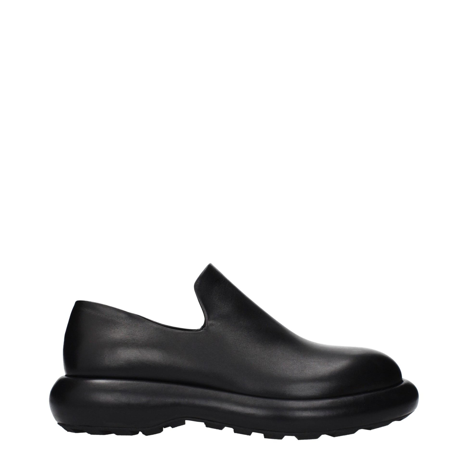 Jil Sander Black Leather Slip-On Loafers - ClickThatClicks 