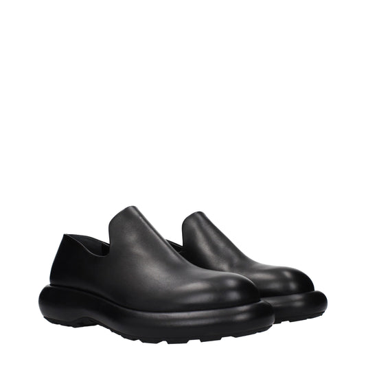 Jil Sander Black Leather Slip-On Loafers - ClickThatClicks 