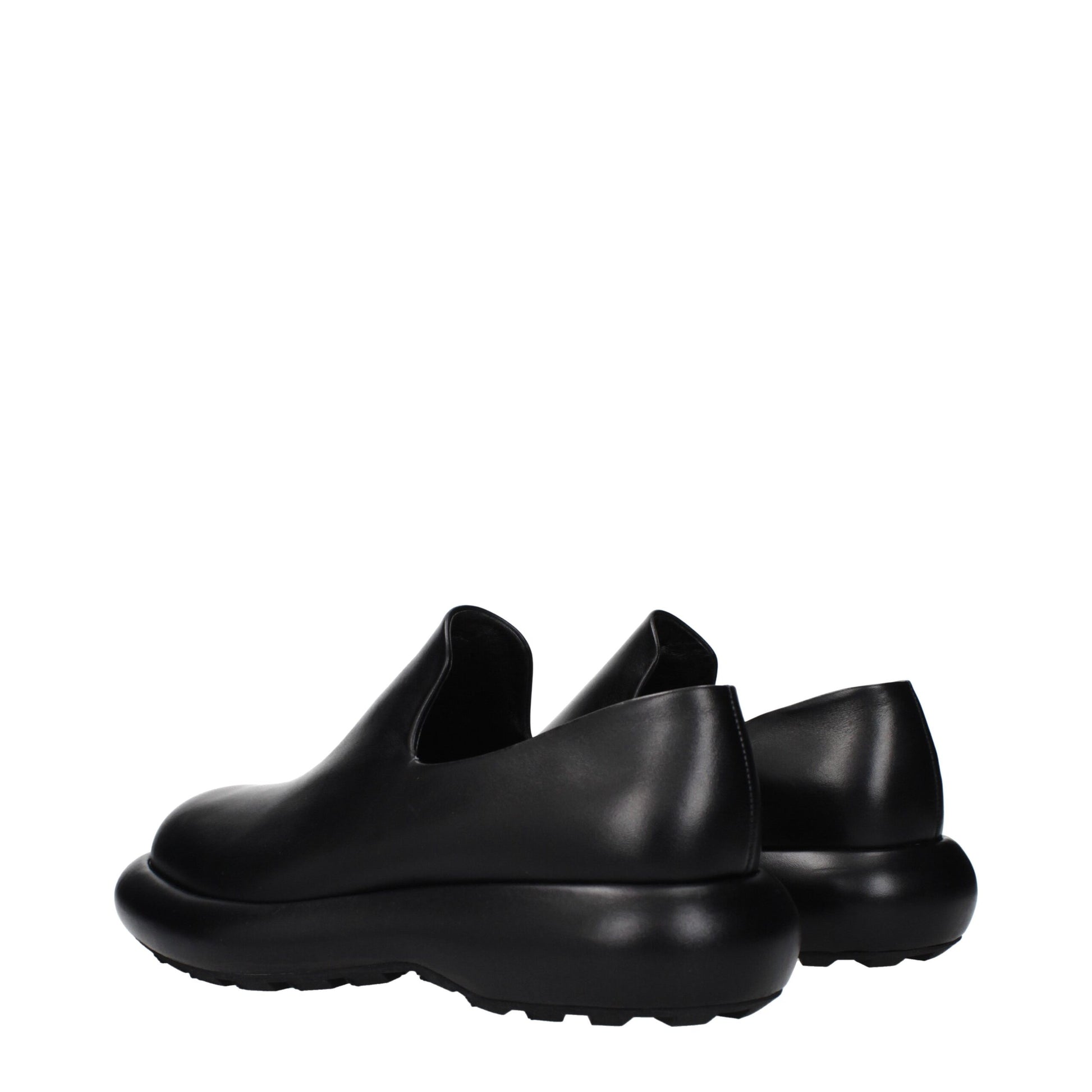 Jil Sander Black Leather Slip-On Loafers - ClickThatClicks 