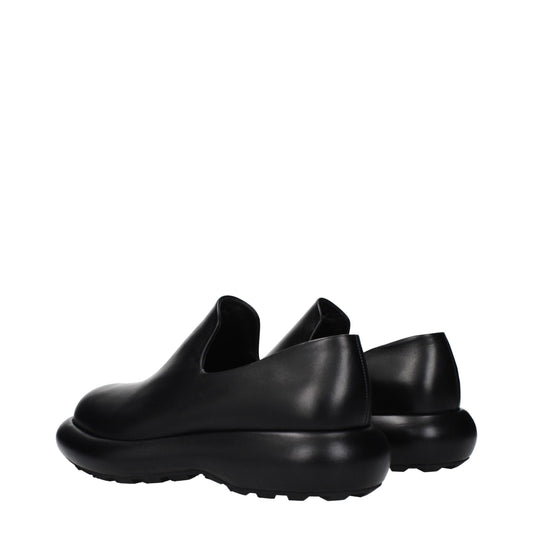 Jil Sander Black Leather Slip-On Loafers - ClickThatClicks 