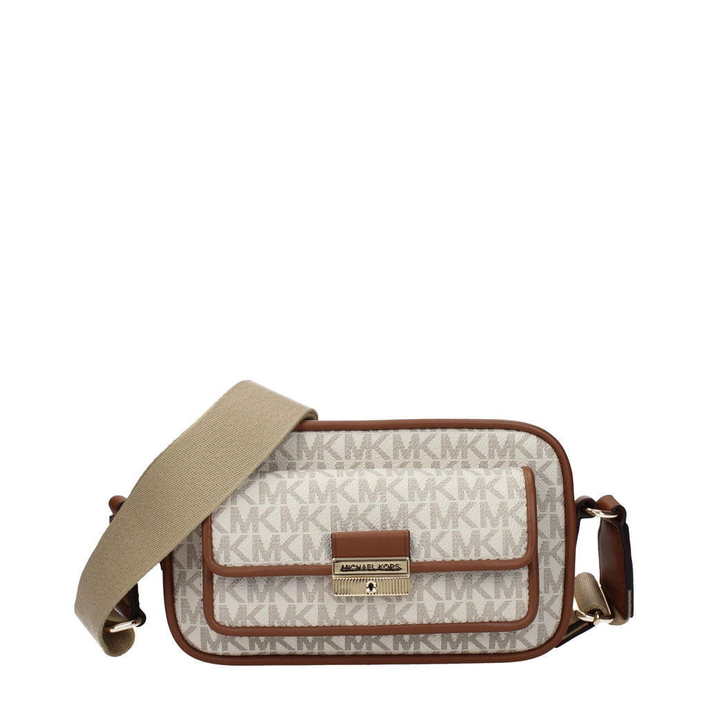 Michael Kors Beige Fabric Crossbody Bag - ClickThatClicks 