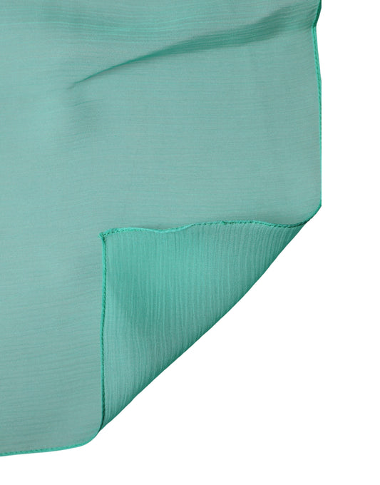 Dolce & Gabbana Light Green Silk Neck Wrap Foulard 131cm x 126.5cm Scarf