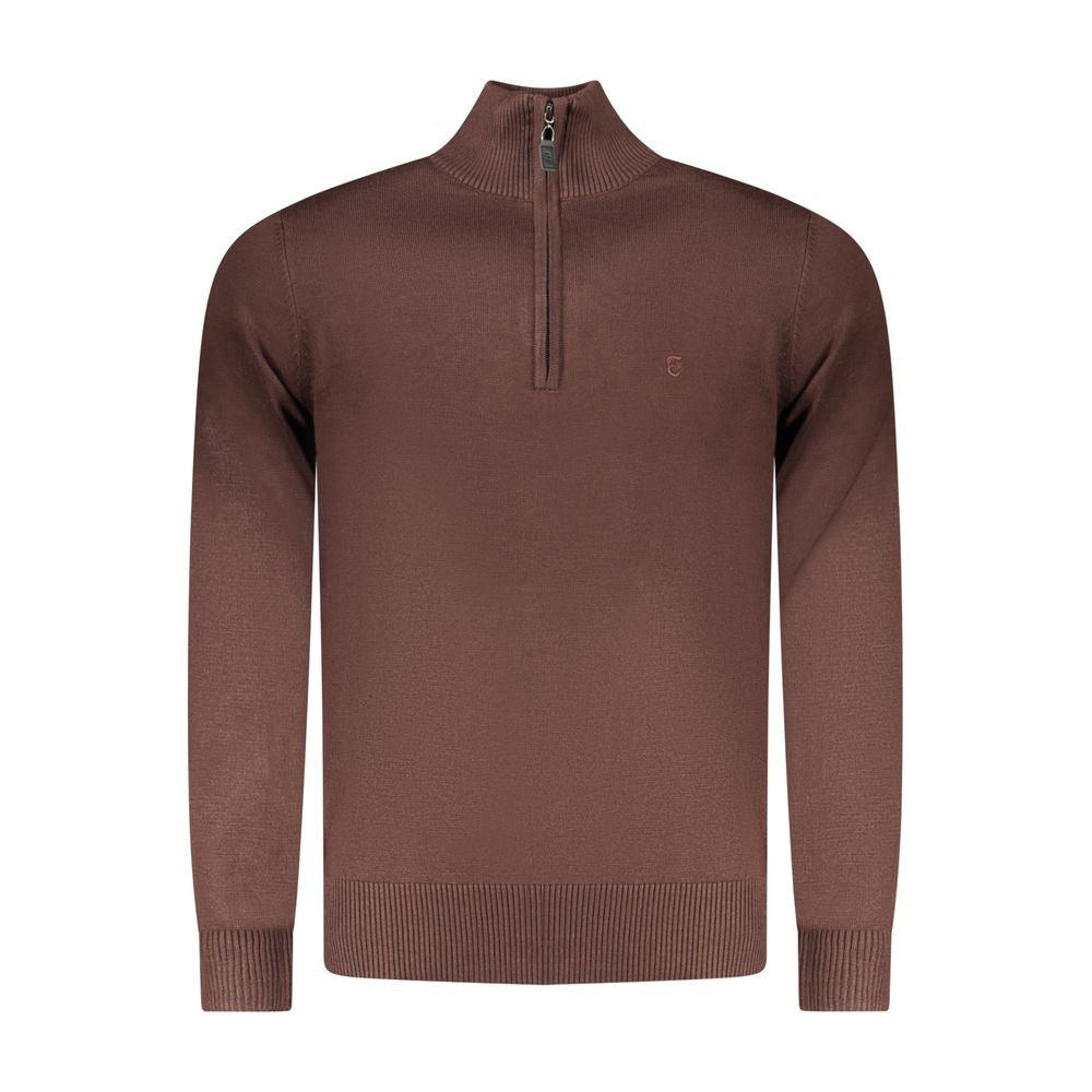 Coveri Moving Marrone Viscosa Mens Sweater - ClickThatClicks 