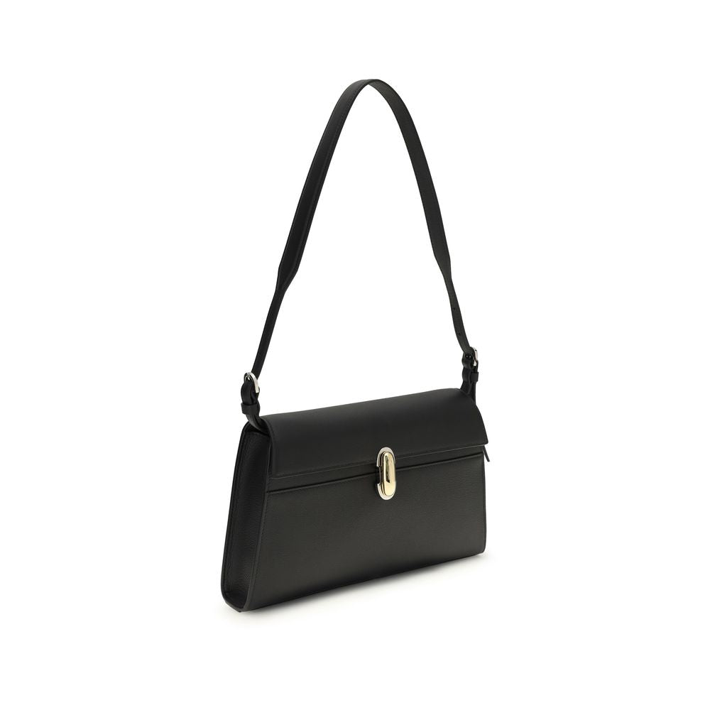 Savette Black Calf Leather Bos Taurus Shoulder Bag - ClickThatClicks 