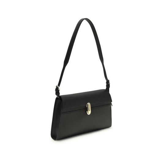 Savette Black Calf Leather Bos Taurus Shoulder Bag - ClickThatClicks 