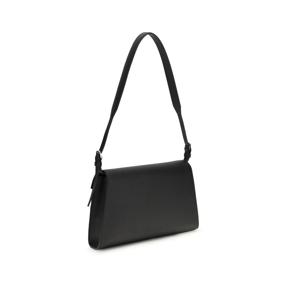 Savette Black Calf Leather Bos Taurus Shoulder Bag - ClickThatClicks 
