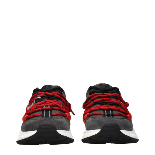 Versace Gray Leather Chunky Sneakers - ClickThatClicks 