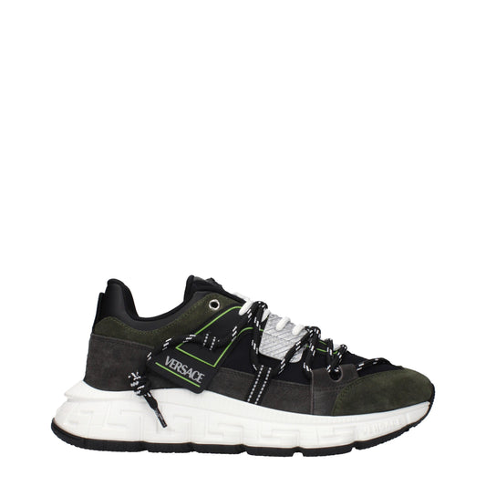 Versace Gray Leather Sneakers - ClickThatClicks 