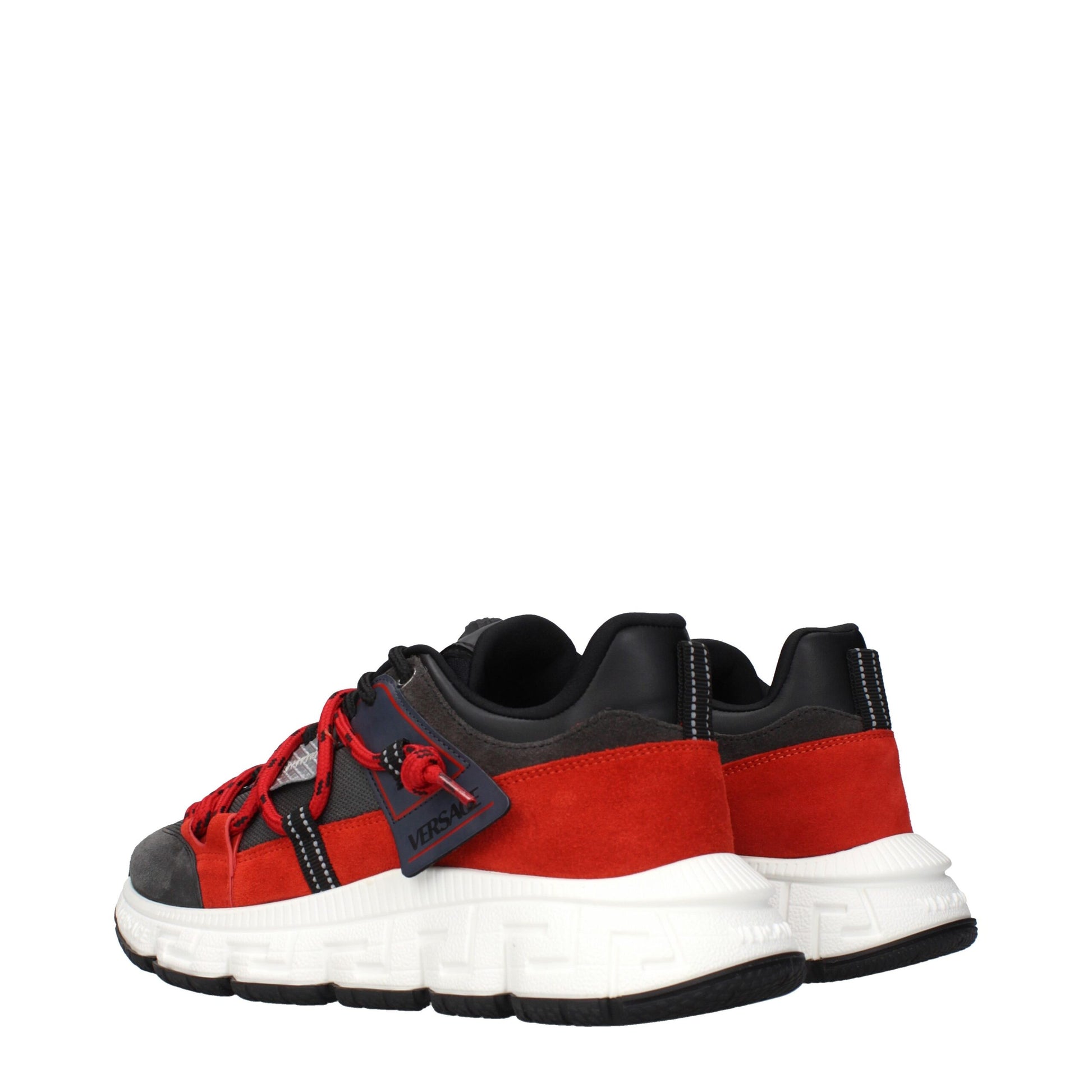 Versace Gray Leather Chunky Sneakers - ClickThatClicks 