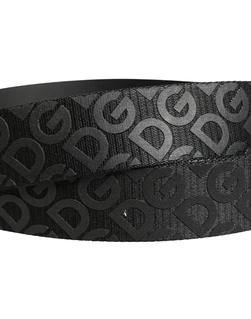 Dolce & Gabbana Black Logo Monogram Silver Metal Buckle Belt - ClickThatClicks 