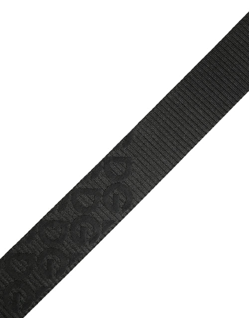 Dolce & Gabbana Black Logo Monogram Silver Metal Buckle Belt - ClickThatClicks 