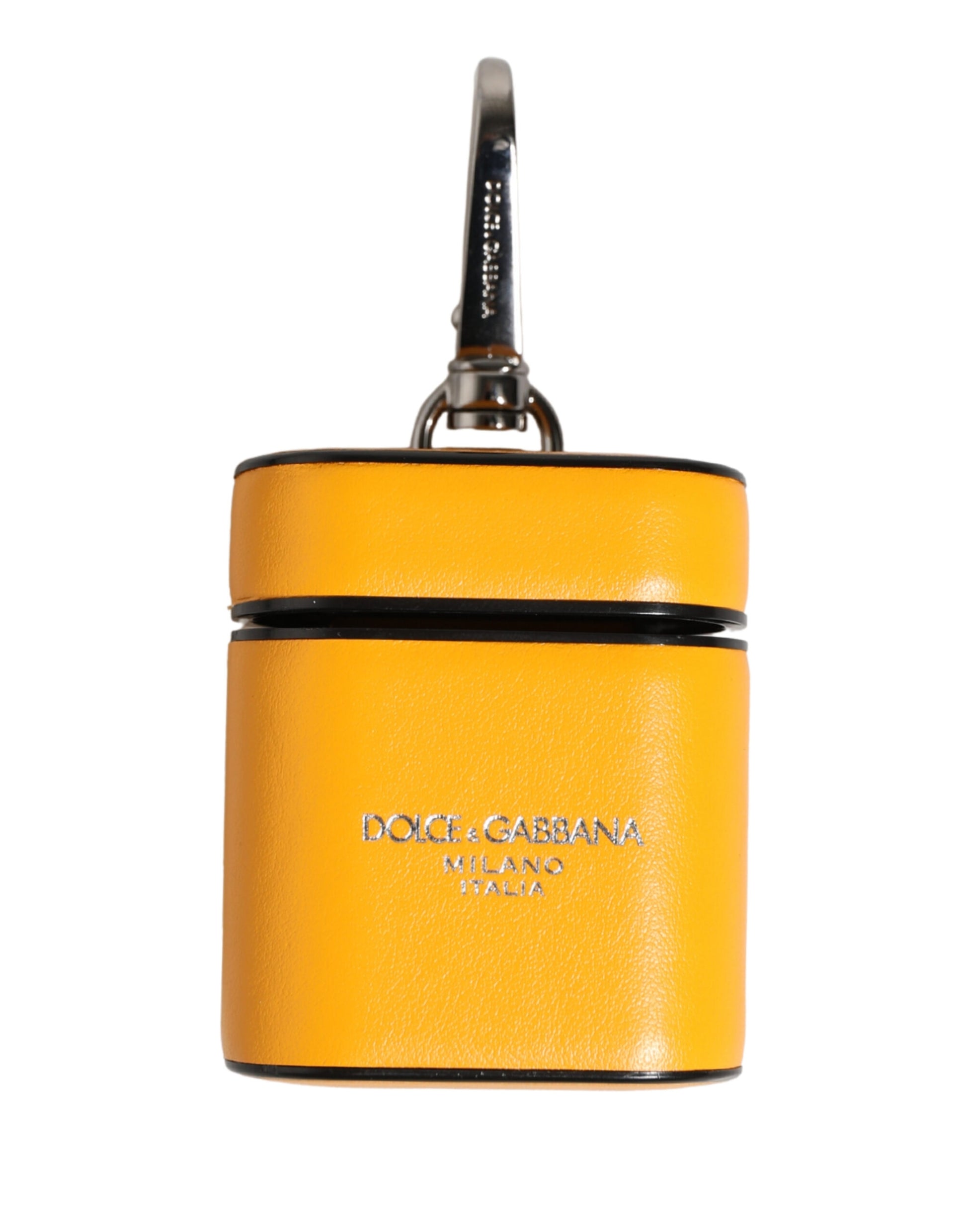 Dolce & Gabbana Case Yellow Calf Leather Logo Flip Holder Strap Airpods - ClickThatClicks 