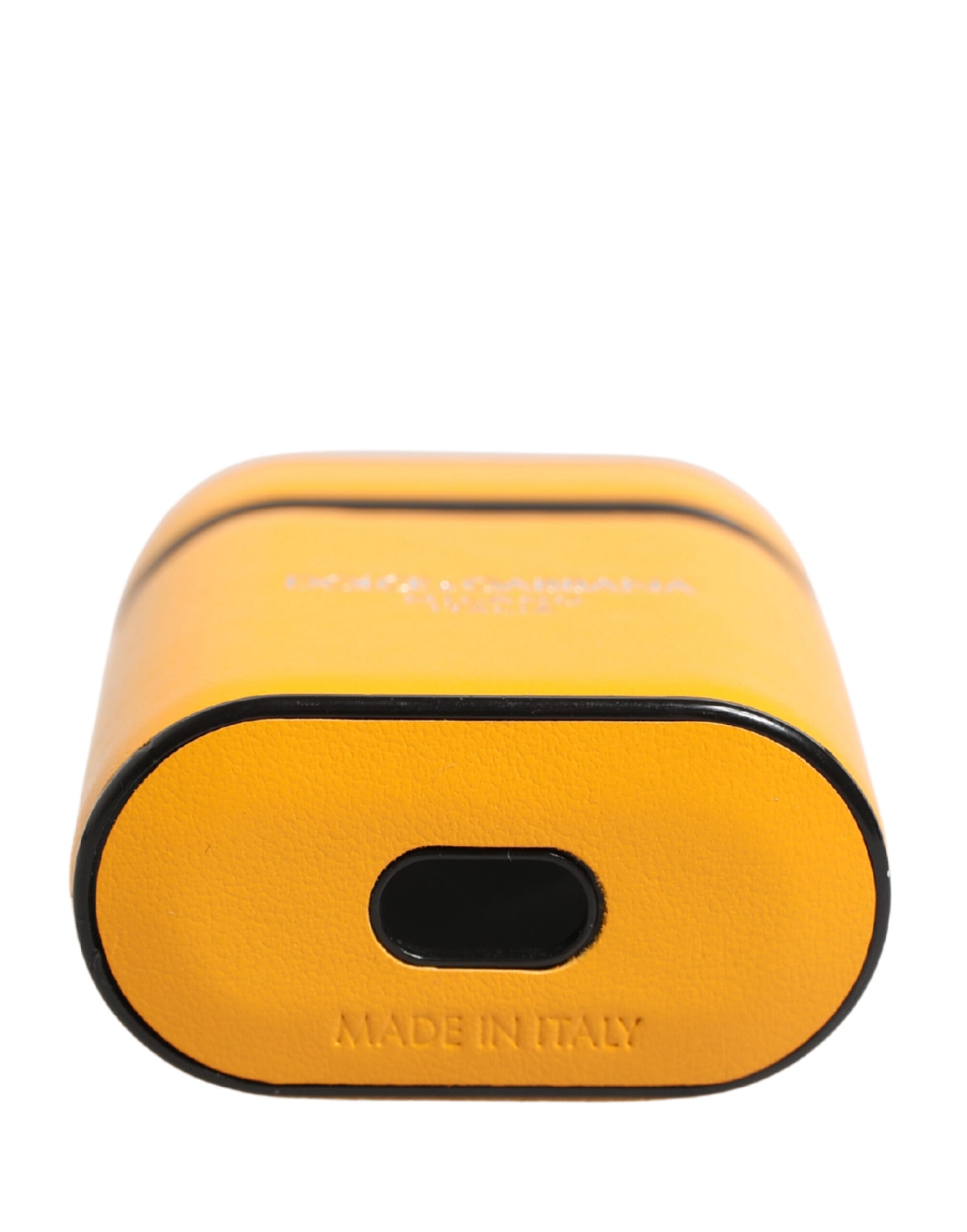 Dolce & Gabbana Case Yellow Calf Leather Logo Flip Holder Strap Airpods - ClickThatClicks 