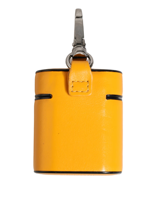 Dolce & Gabbana Case Yellow Calf Leather Logo Flip Holder Strap Airpods - ClickThatClicks 