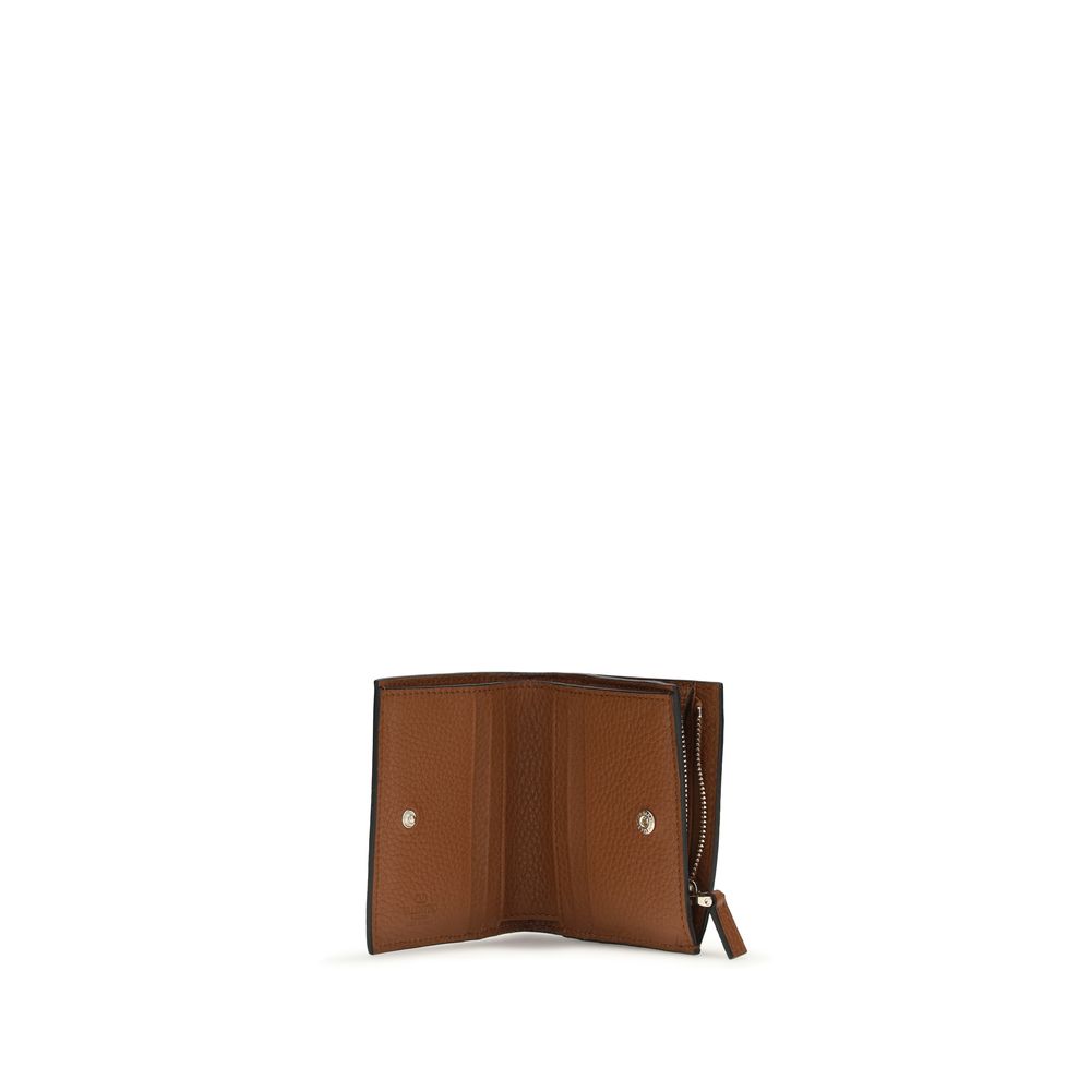 Valentino Garavani Brown Lamb Ovis Aries Aries Wallet - ClickThatClicks 