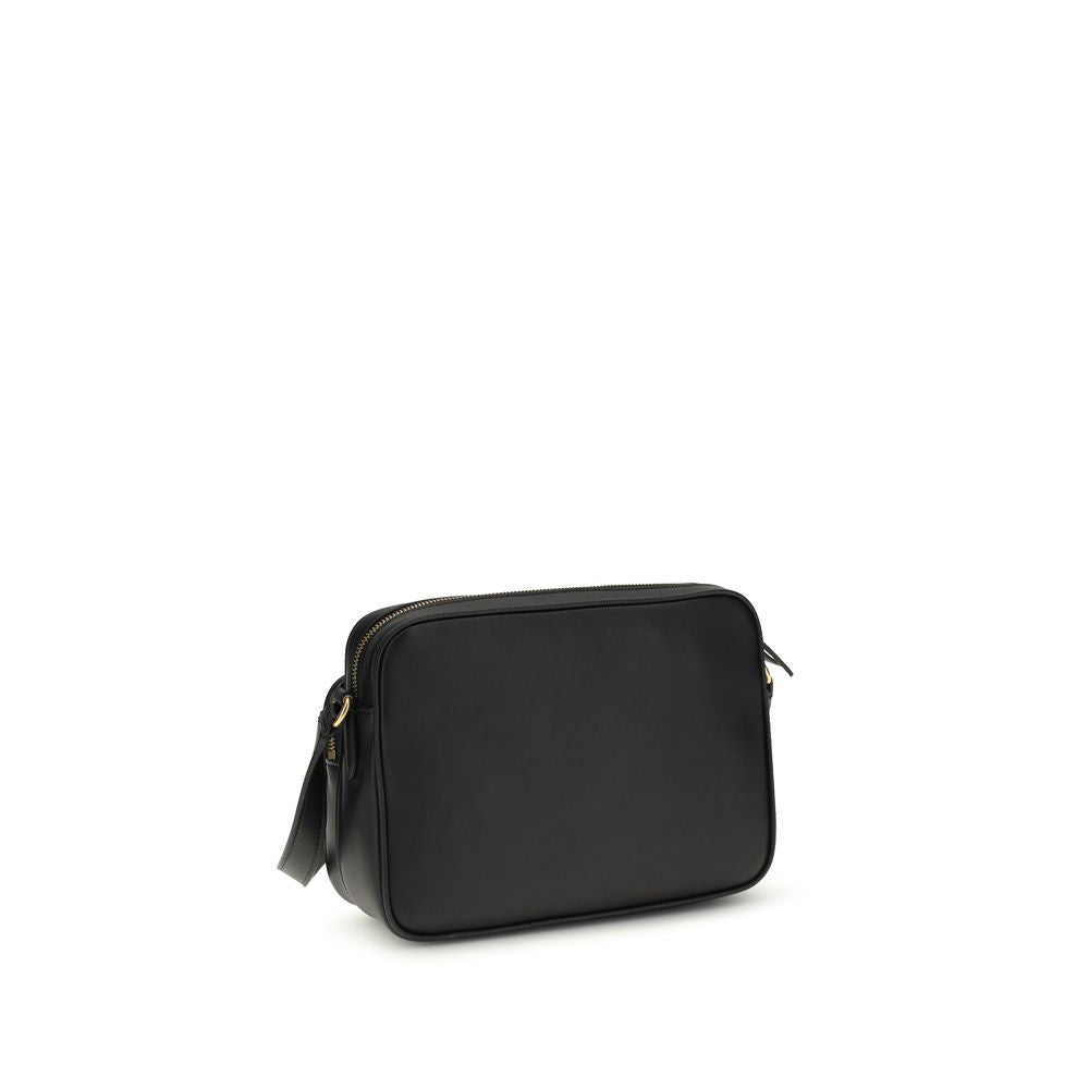 Valentino Garavani Black Calf Leather Bos Taurus Shoulder Bag - ClickThatClicks 
