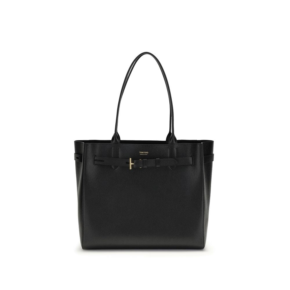 Tom Ford Black Calf Leather Bos Taurus Shoulder Bag - ClickThatClicks 