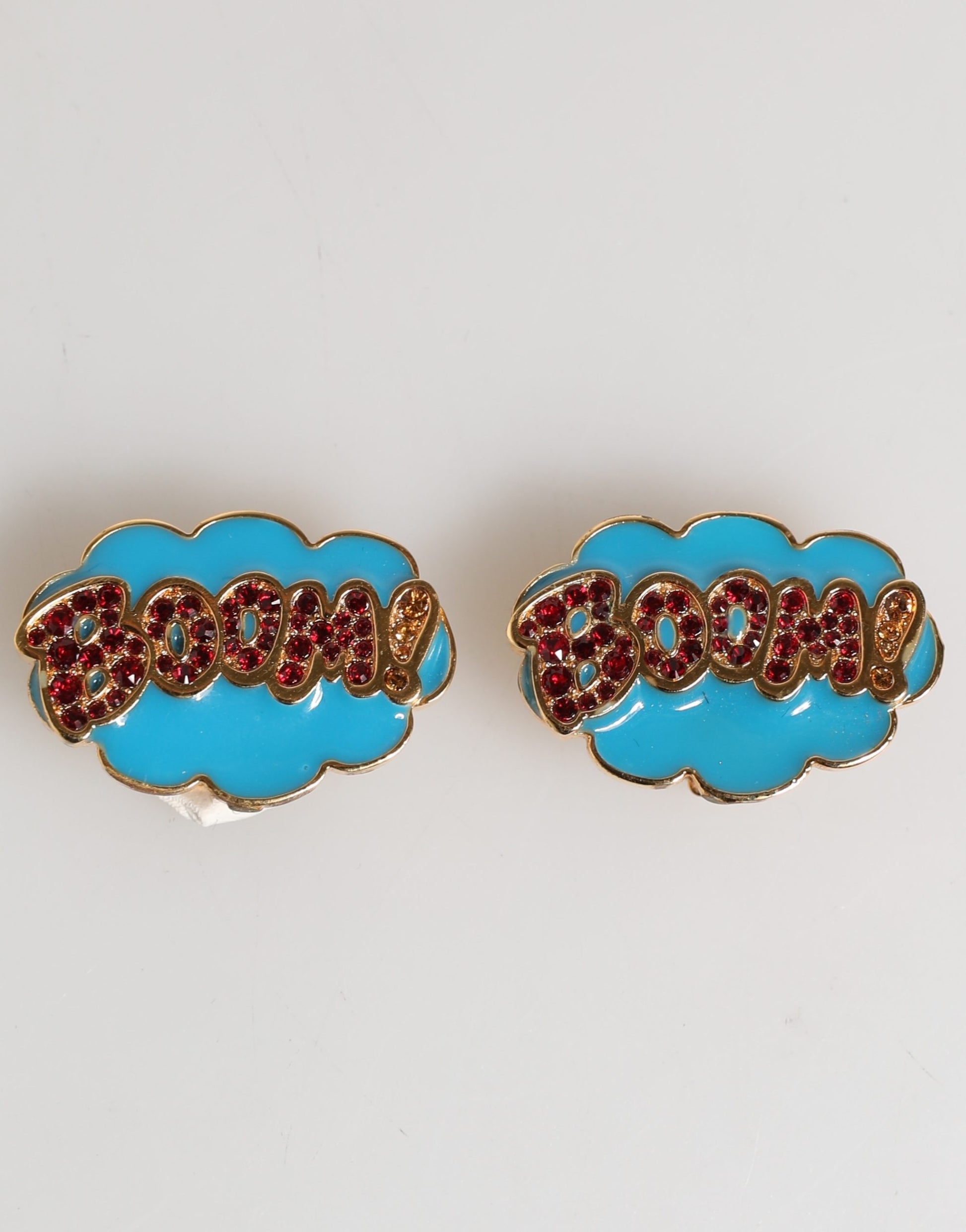 Dolce & Gabbana Gold Brass BOOM Cartoon Crystal Clip-On Women - ClickThatClicks 