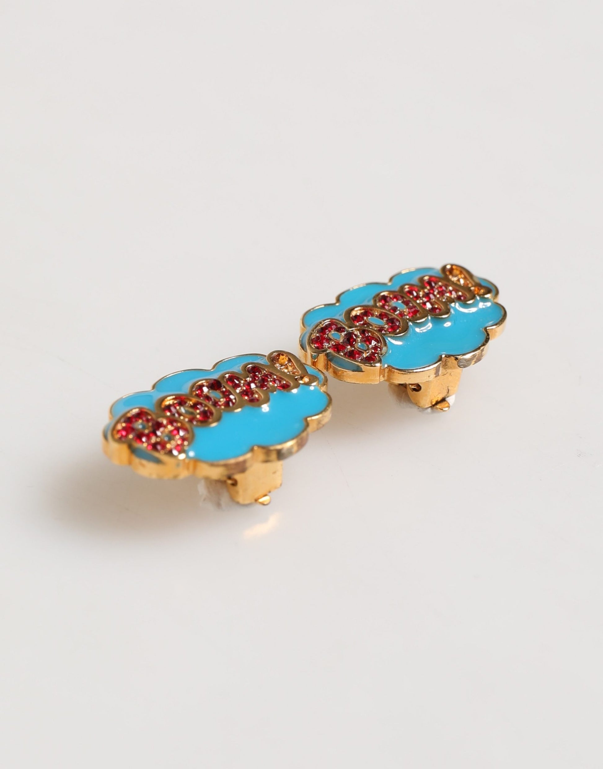 Dolce & Gabbana Gold Brass BOOM Cartoon Crystal Clip-On Women - ClickThatClicks 
