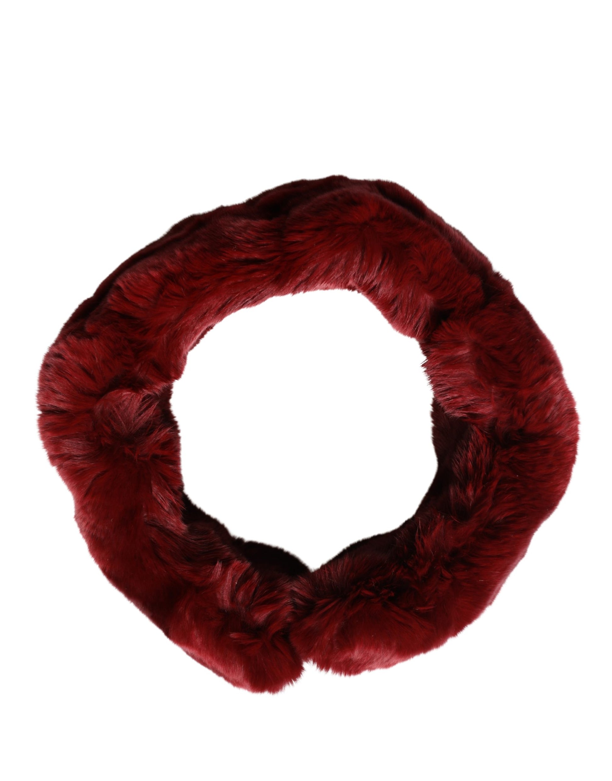 Dolce & Gabbana Red Lamb Fur Collar Women Neck Wrap 50cm x 8cm Scarf - ClickThatClicks 