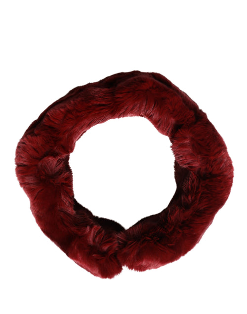 Dolce & Gabbana Red Lamb Fur Collar Women Neck Wrap 50cm x 8cm Scarf - ClickThatClicks 