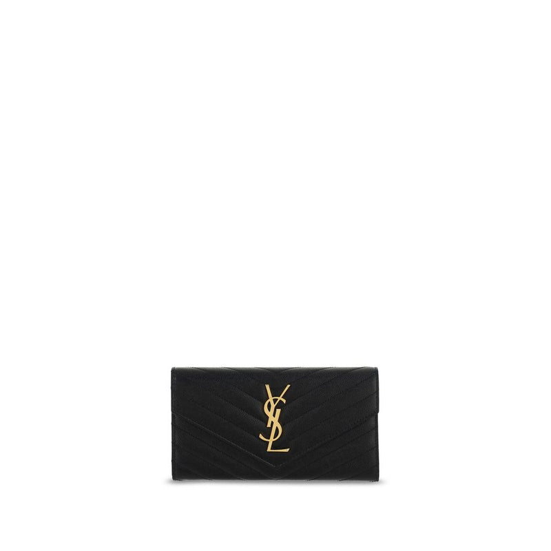 Saint Laurent Black Calf Leather Bos Taurus Wallet
