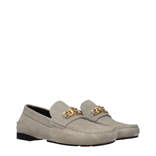 Versace Gray Leather Slip-On Loafers - ClickThatClicks 
