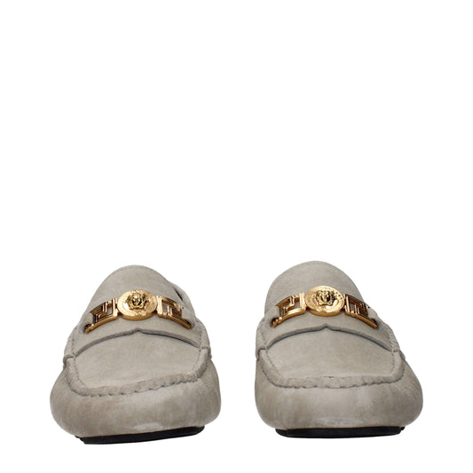 Versace Gray Leather Slip-On Loafers - ClickThatClicks 
