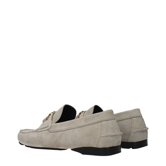 Versace Gray Leather Slip-On Loafers - ClickThatClicks 