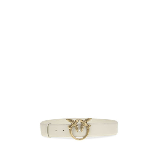 PINKO White Calf Leather Bos Taurus Regular Belt - ClickThatClicks 