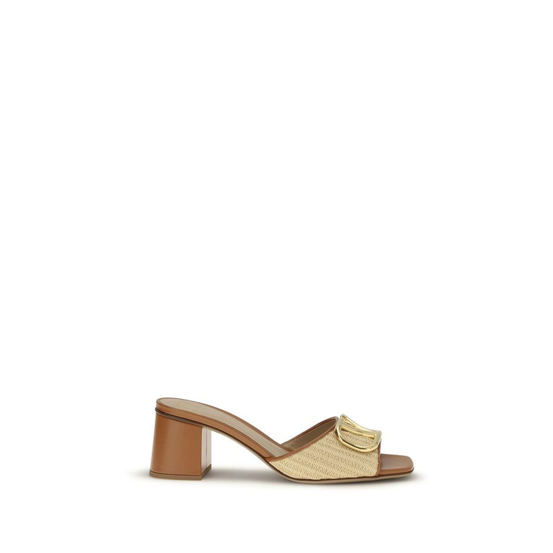 Valentino Garavani Beige Calf Leather Bos Taurus Platform Sandals - ClickThatClicks 
