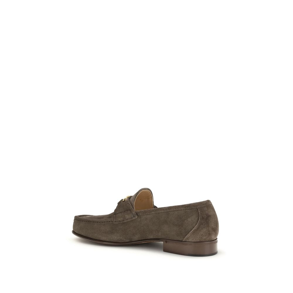 Valentino Garavani Brown Calf Leather Bos Taurus Slip-On Loafers - ClickThatClicks 