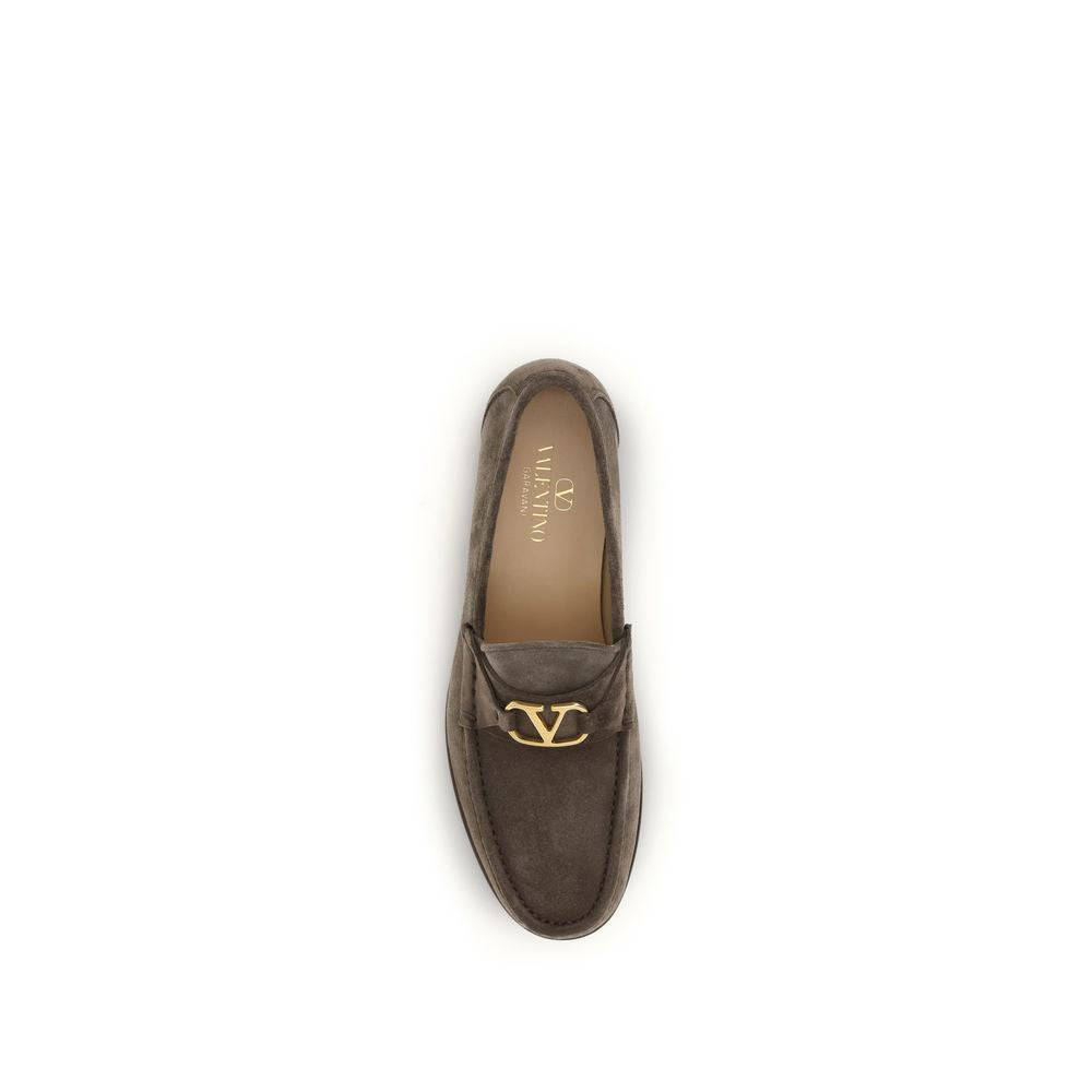 Valentino Garavani Brown Calf Leather Bos Taurus Slip-On Loafers - ClickThatClicks 