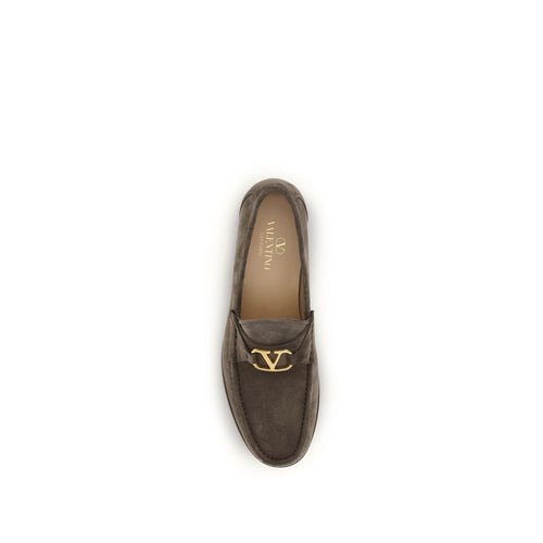 Valentino Garavani Brown Calf Leather Bos Taurus Slip-On Loafers - ClickThatClicks 