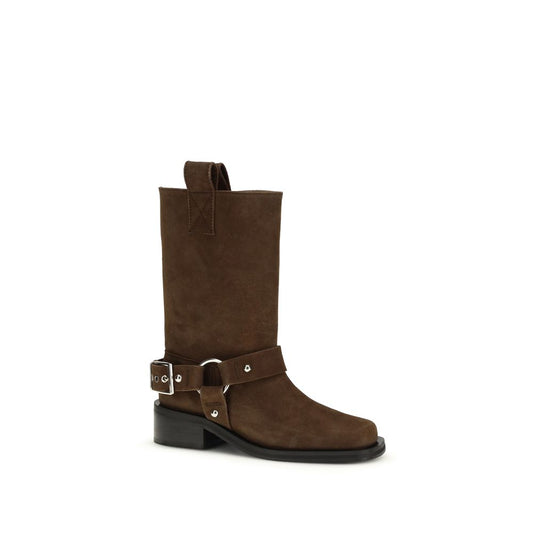 Ganni Brown Calf Leather Bos Taurus Lace-Up Boots - ClickThatClicks 