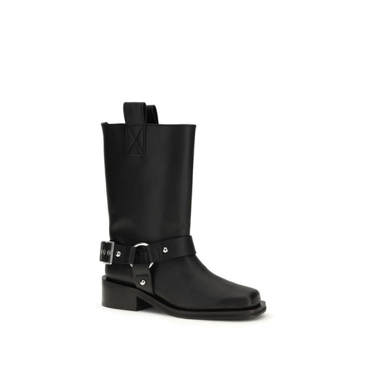 Ganni Black Calf Leather Bos Taurus Lace-Up Boots - ClickThatClicks 