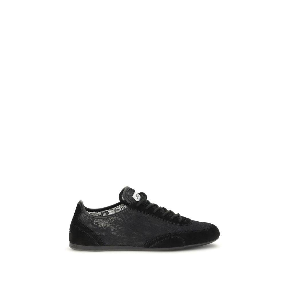 Jimmy Choo Black Calf Leather Bos Taurus Athletic Sneakers - ClickThatClicks 