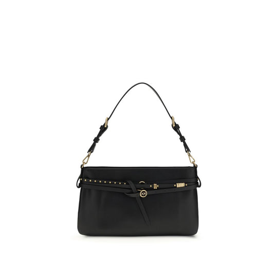 PINKO Black Calf Leather Bos Taurus Shoulder Bag - ClickThatClicks 