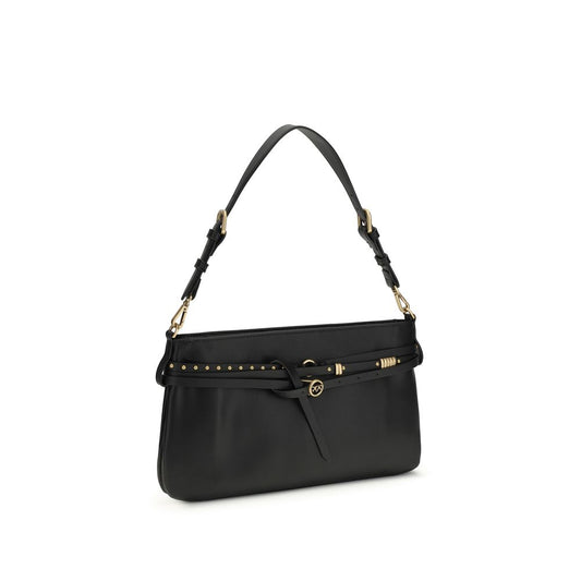 PINKO Black Calf Leather Bos Taurus Shoulder Bag - ClickThatClicks 