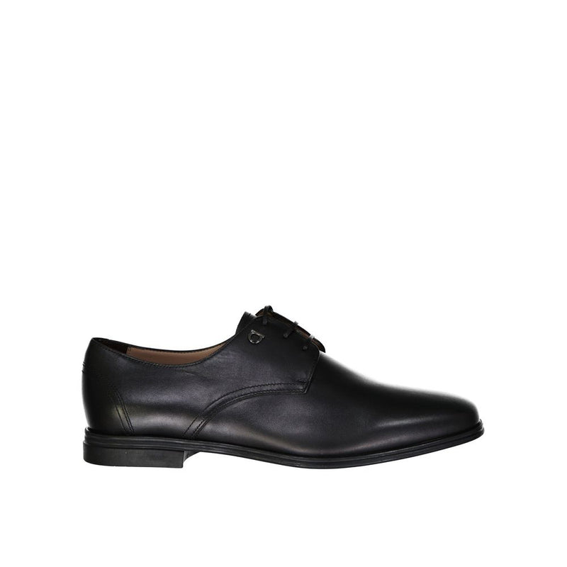Salvatore Ferragamo Black Calfskin Oxfords And Derbies