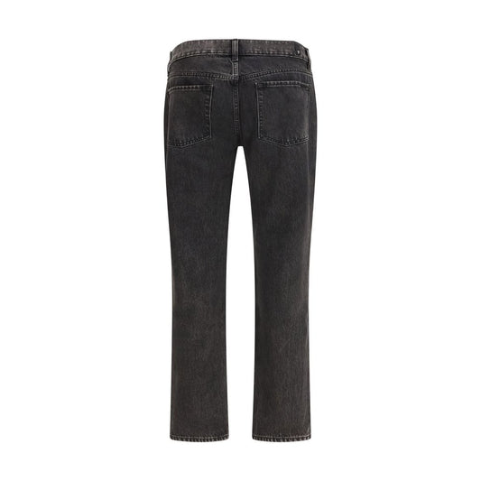7FOR Black Cotton Straight-Leg Jeans - ClickThatClicks 