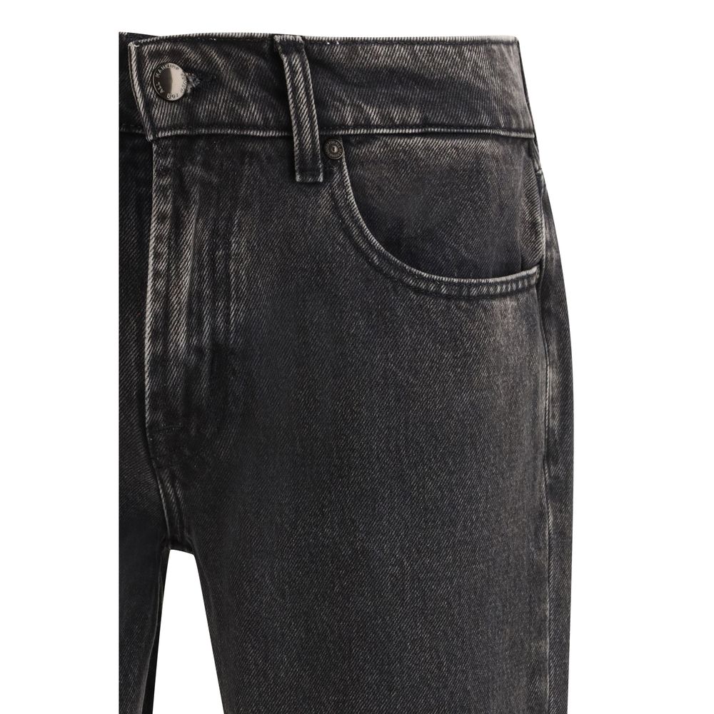 7FOR Black Cotton Straight-Leg Jeans - ClickThatClicks 