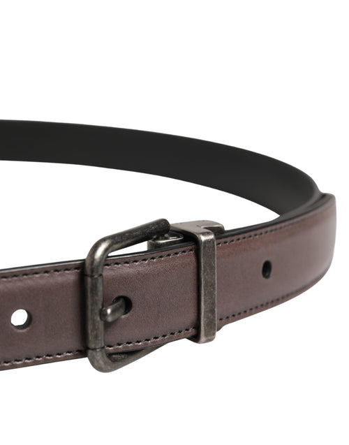 Dolce & Gabbana Men Brown Classic Leather Metal Buckle Belt - ClickThatClicks 