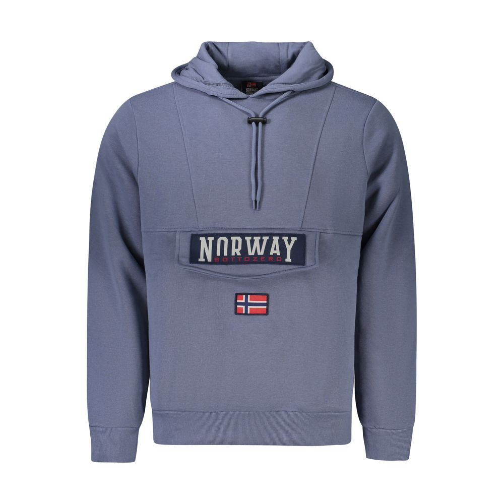Norway 1963 Blue Cotton Men's Hooded Sweater - ClickThatClicks 