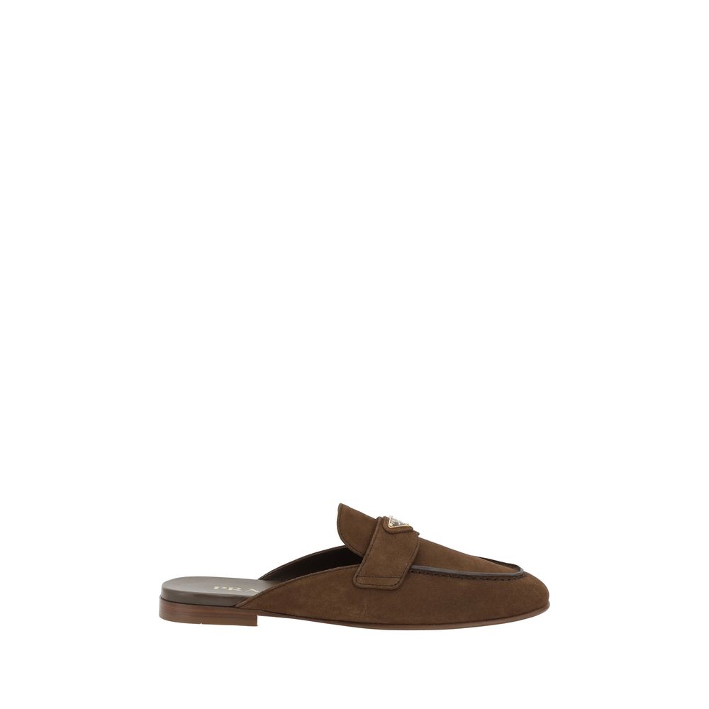 Prada Brown Calf Leather Bos Taurus Mules - ClickThatClicks 