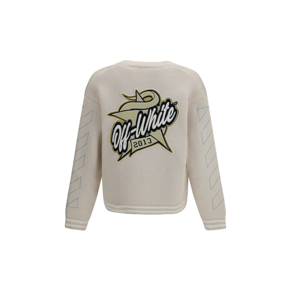 Off-White Beige Cotton Cardigan - ClickThatClicks 