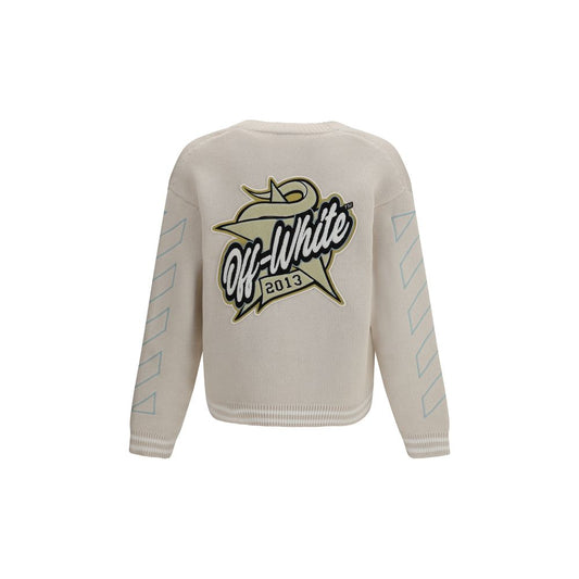 Off-White Beige Cotton Cardigan - ClickThatClicks 