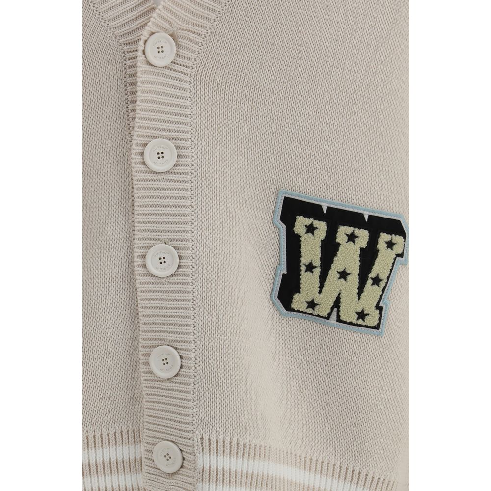 Off-White Beige Cotton Cardigan - ClickThatClicks 