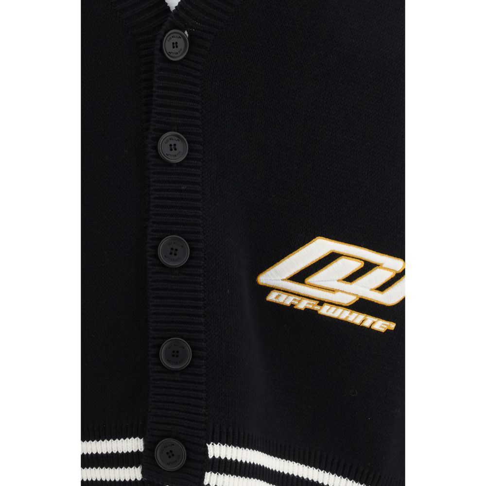 Off-White Black Cotton Cardigan - ClickThatClicks 