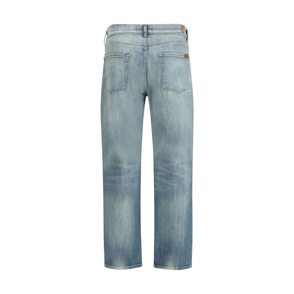 7FOR Blue Cotton Relaxed Fit Jeans - ClickThatClicks 
